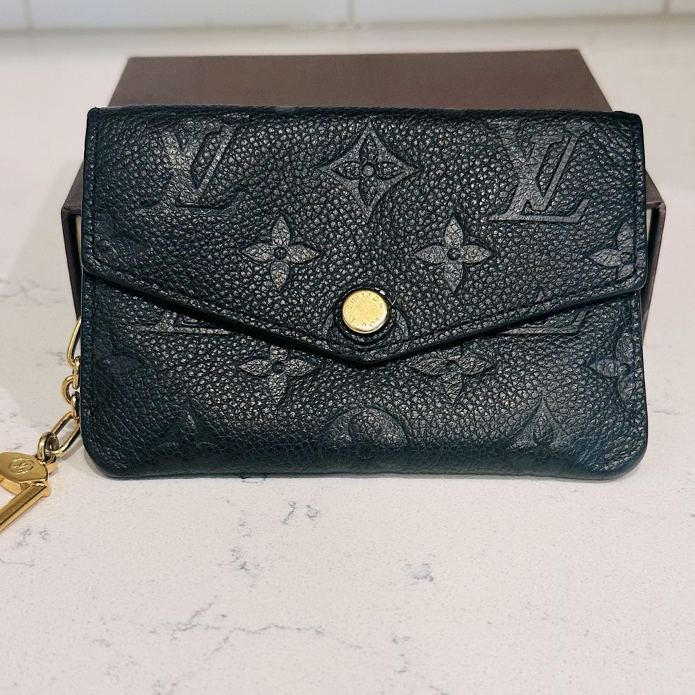 LOUIS VUITTON Empreinte Leather Key Pouch  Cles Black